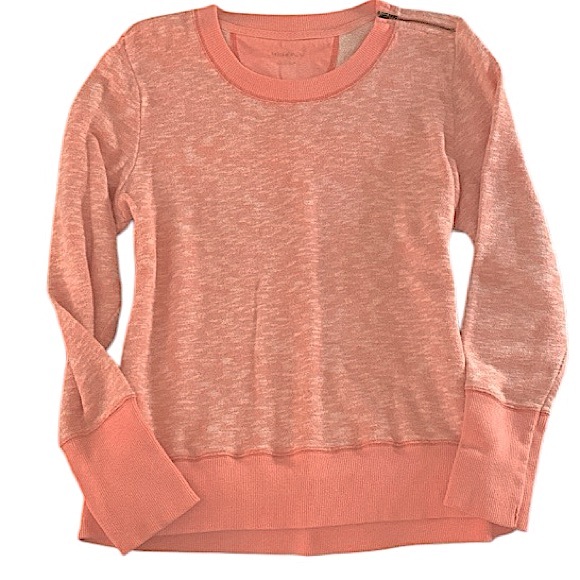 Merona lightweight heathered coral shoulder zip sweatshirt pullover - Picture 14 of 14